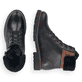 
Schwarze remonte Damen Schnürstiefel D8463-01 mit einer dämpfenden Profilsohle. Schuhpaar von oben.