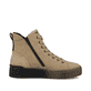 Braune Rieker Damen Sneaker High W0761-20 mit einer abriebfesten Plateausohle. Schuh Innenseite.