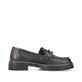 Armeegrüne Rieker Damen Loafers 52050-55 mit einer schockabsorbierenden Sohle. Schuh Innenseite