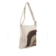 remonte Damen Handtasche Q0705-60 in Beigeweiß-Metallic aus Kunstleder mit Reißverschluss. Handtasche linksseitig.