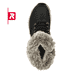 Schwarze Rieker EVOLUTION Damen Stiefel W0063-00 mit Schnürung und Reißverschluss. Schuh von oben.