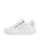 Weiße Rieker Damen Sneaker Low W0505-80 mit ultra leichter und dämpfender Sohle. Schuh Außenseite.