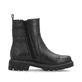 Tiefschwarze remonte Chelsea Boots D1W74-00 mit runder Zierschnalle. Schuh Innenseite.