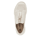 Beige vegane Rieker Damen Slipper M6064-60 mit flexibler und ultraleichter Sohle. Schuh von oben.