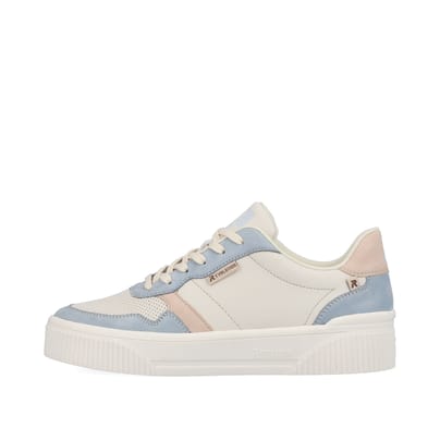 Rieker Damen Sneaker Low vanilla-white light-blue