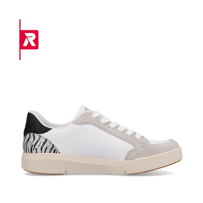 Rieker EVOLUTION Damen Sneaker swan-white arctic-grey zebra