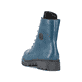 
Blaue Rieker Damen Biker Boots Y2440-12 mit einer robusten Profilsohle. Schuh von hinten