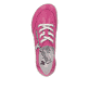 Magentafarbene Rieker Damen Schnürschuhe 58822-31 mit einem Reißverschluss. Schuh von oben.