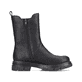 Tiefschwarze Rieker Damen Chelsea Boots Z9181-00 mit einer robusten Profilsohle. Schuh Innenseite