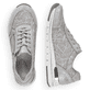 
Mondgraue remonte Damen Sneaker R6700-40 mit einer leichten Profilsohle. Schuhpaar von oben.