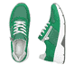 Grüne Rieker Damen Sneaker Low 48135-52 mit Reißverschluss sowie Komfortweite G. Schuh von oben, liegend.