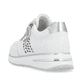 Weiße remonte Damen Sneaker D1G00-80 mit Reißverschluss sowie Ausstanzungen. Schuh von hinten.