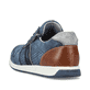Blaue Rieker Herren Schnürschuhe 11926-14 mit Reißverschluss sowie Löcheroptik. Schuh von hinten.