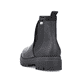 
Glanzschwarze Rieker Damen Chelsea Boots Z8584-00 mit einer leichten Profilsohle. Schuh von hinten
