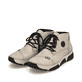 
Cremebeige Rieker Damen Schnürschuhe 45902-60 mit Schnürung sowie einer leichten Sohle. Schuhpaar schräg.