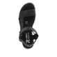 Schwarze Rieker Damen Riemchensandalen W1651-00 mit einer ultra leichten Sohle. Schuh von oben.