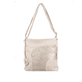 remonte Damen Handtasche Q0705-62 in Beige-Metallic aus Kunstleder mit Reißverschluss. Handtasche Vorderseite.