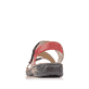 Rote Rieker Damen Riemchensandalen 64573-33 mit Klettverschluss sowie Ziernähten. Schuh von hinten.