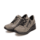 
Steingraue remonte Damen Sneaker D0T01-42 mit einer leichten Sohle mit Keilabsatz. Schuhpaar schräg.