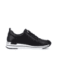 Nachtschwarze remonte Damen Sneaker R6707-01 mit einer Profilsohle. Schuh Innenseite