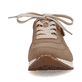 Nussbraune Rieker Damen Sneaker Low 54420-62 mit einem Reißverschluss. Schuh von vorne.