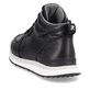 Schwarze Rieker Damen Sneaker High 42570-00 mit einer flexiblen Sohle. Schuh von hinten.