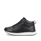 Schwarze Rieker Damen Sneaker High 42570-00 mit einer flexiblen Sohle. Schuh Außenseite.