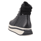 Schwarze Rieker Damen Sneaker High W0962-00 mit TR-Sohle mit leichtem EVA-Inlet. Schuh von hinten.