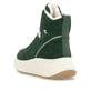 Grüne Rieker Damen Sneaker High W1771-54 mit einer super leichten Plateausohle. Schuh von hinten.