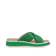 Grüne Rieker Damen Pantoletten W0802-52 mit ultra leichter und dämpfender Sohle. Schuh Innenseite.