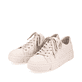 
Cremebeige Rieker Damen Sneaker Low N5935-62 mit einer schockabsorbierenden Sohle. Schuhpaar schräg.