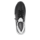 Schwarze Rieker Damen Sneaker Low 42505-00 mit flexibler Sohle. Schuh von oben.