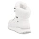 Weiße Rieker Damen Schnürstiefel W0670-80 mit einer leichten und griffigen Sohle. Schuh von hinten.