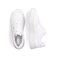 Weiße Rieker Damen Sneaker Low M8415-80 mit einer Schnürung. Schuh von oben, liegend.