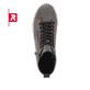 Graue Rieker EVOLUTION Damen Stiefel W0164-45 mit Schnürung und Reißverschluss. Schuh von oben.