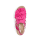 Blütenrosane Rieker Keilsandaletten V0256-31 mit einem Elastikeinsatz. Schuh von oben.