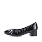 
Glanzschwarze Rieker Damen Pumps 49260-02 mit einer Profilsohle mit Blockabsatz. Schuh Außenseite