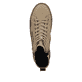 Braune Rieker Damen Sneaker High W0761-20 mit einer abriebfesten Plateausohle. Schuh von oben.