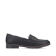 Schwarze Rieker Damen Loafer 45300-00 mit einem Elastikeinsatz. Schuh Innenseite.