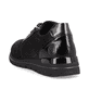 
Nachtschwarze remonte Damen Sneaker R6700-03 mit Schnürung und Reißverschluss. Schuh von hinten