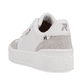 Weiße Rieker Damen Sneaker Low W0701-80 mit einer strapazierfähigen Sohle. Schuh von hinten.
