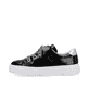 Schwarze Rieker Damen Sneaker Low N59A2-00 mit einer Schnürung. Schuh Außenseite.