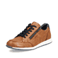 Nussbraune Rieker Herren Sneaker Low 11903-24 mit einem Reißverschluss. Schuh seitlich schräg.