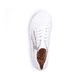 Weiße Rieker Damen Schnürschuhe 52824-80 mit Reißverschluss sowie Löcheroptik. Schuh von oben.