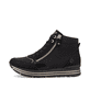 
Mitternachtsschwarze remonte Damen Sneaker D1370-01 mit Schnürung und Reißverschluss. Schuh Außenseite