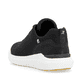 Schwarze waschbare Rieker Herren Sneaker Low U1102-00 mit einer flexiblen Sohle. Schuh von hinten.