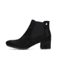 
Graphitschwarze Rieker Damen Stiefeletten 70284-00 mit einem Blockabsatz. Schuh Außenseite