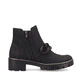 Tiefschwarze Rieker Damen Chelsea Boots X5773-00 mit einer Profilsohle mit Blockabsatz. Schuh Innenseite.