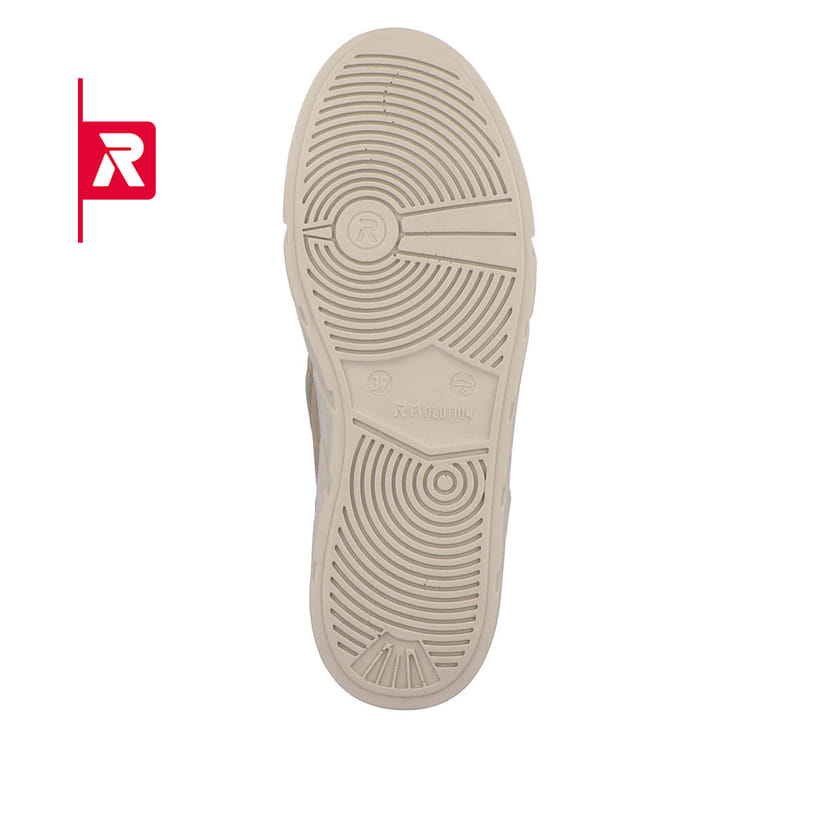 Beige Rieker EVOLUTION Damen Stiefel W0560-20 mit Schnürung und Reißverschluss. Schuh Laufsohle.