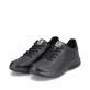 Schwarze Rieker Herren Sneaker Low U0501-00 mit ultra leichter Sohle. Schuhpaar seitlich schräg.